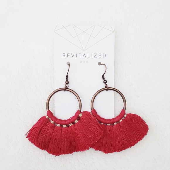 revitalized Jewelry - Circle Tassel Fringe Earrings